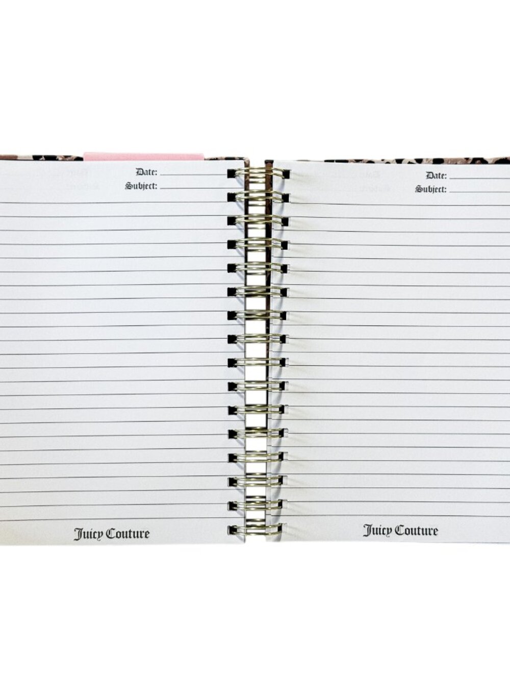 Juicy Couture Cheetah Print Spiral Notebook Journal with 2 Heart Pens - Picture 7 of 8